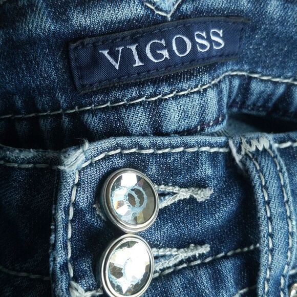 Vigoss The New York Slim Boot Bootcut jeans, white stitching, mid rise 5/6 - Picture 5 of 12